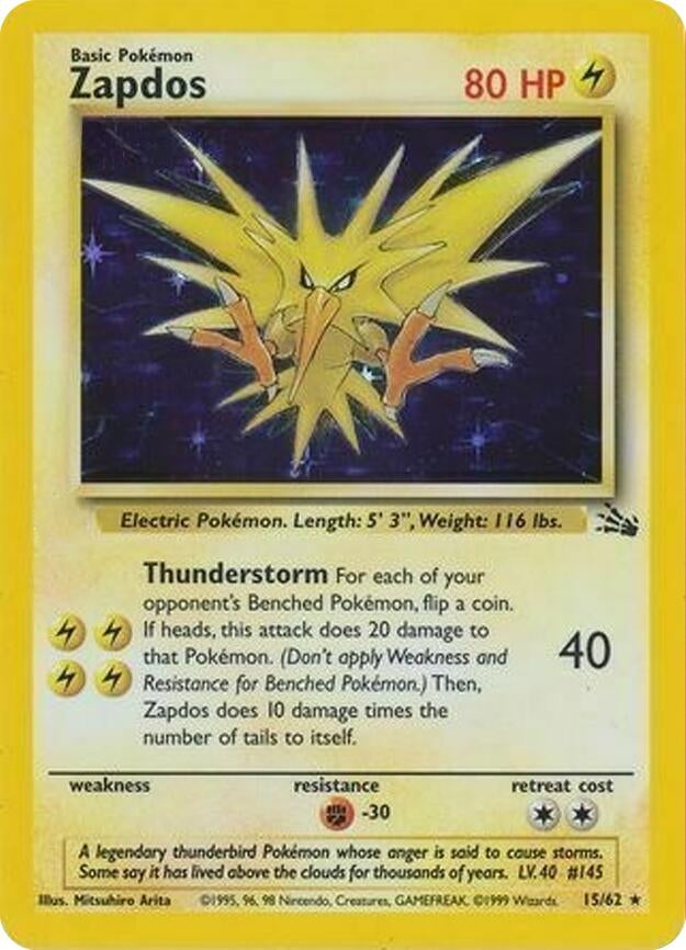 Image for Zapdos - 15/62 (Cosmos Holo) (Miscellaneous Cards & Products) (015/062) - Pokemon