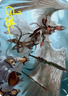 Image for Angelic Quartermaster Art Card (Gold-Stamped Signature) (Art Series: Innistrad: Crimson Vow) (5) - Magic: The Gathering
