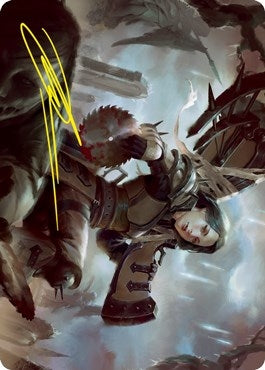 Image for Sawblade Slinger Art Card (Gold-Stamped Signature) (Art Series: Innistrad: Crimson Vow) (54) - Magic: The Gathering