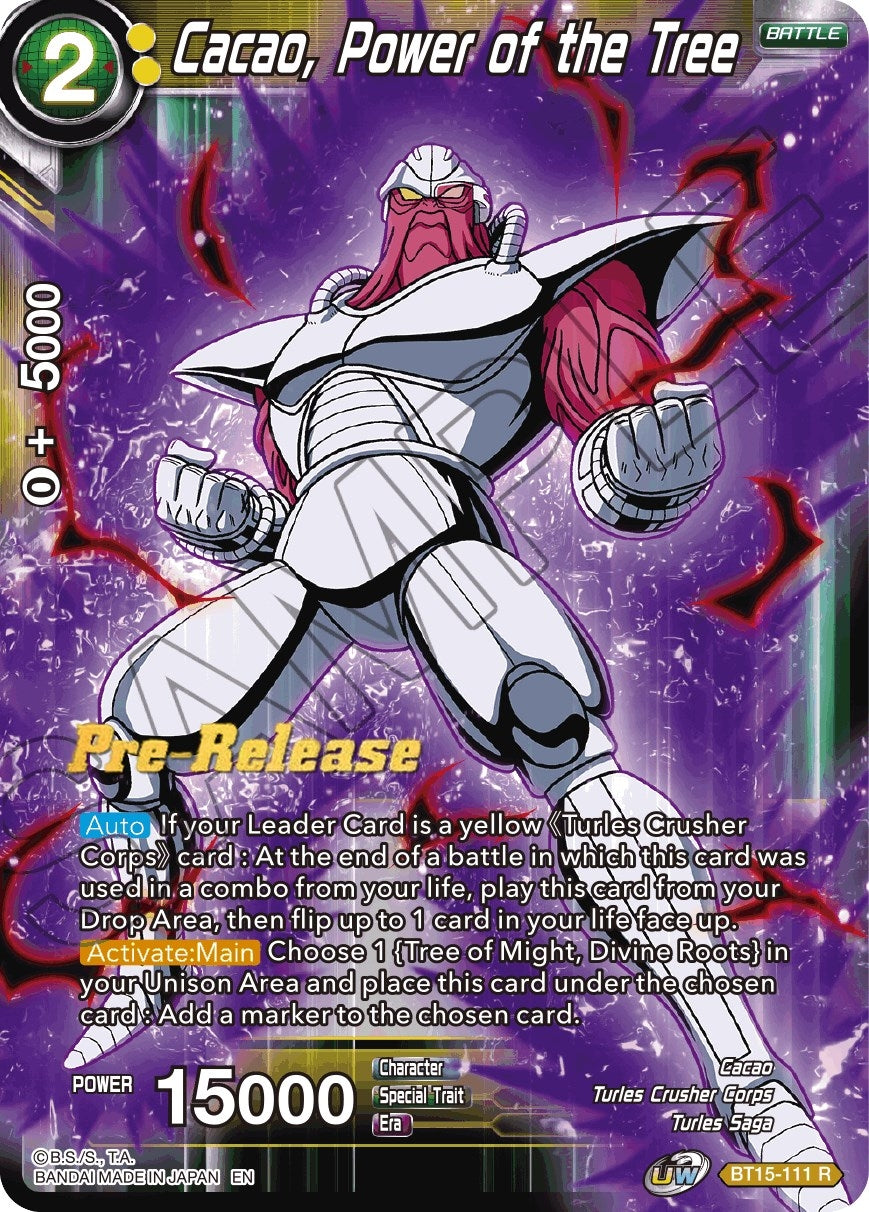 Image for Cacao, Power of the Tree (Saiyan Showdown Pre-Release Cards) (BT15-111) - Dragon Ball Super: Masters