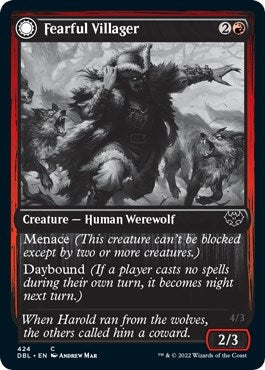 Image for Fearful Villager (Innistrad: Double Feature) (424) - Magic: The Gathering