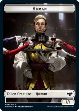 Image for Human (001) // Vampire (007) Double-Sided Token (Innistrad: Crimson Vow) (1 // 7) - Magic: The Gathering