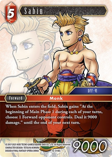 Image for Sabin (Crystal Dominion) (15-018C) - Final Fantasy TCG