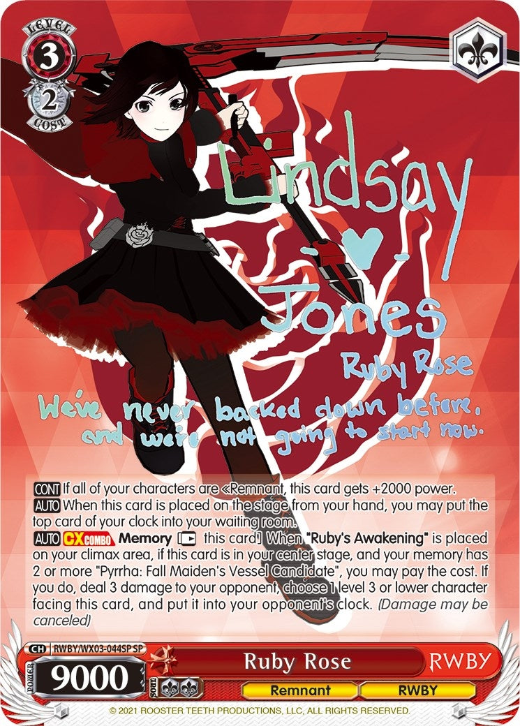 Image for Ruby Rose (SP) (RWBY) (RWBY/WX03-044SP SP) - Weiss Schwarz