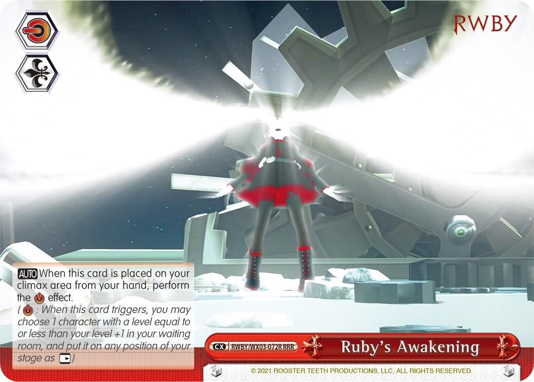 Image for Ruby's Awakening (RRR) (RWBY) (RWBY/WX03-072R RRR) - Weiss Schwarz