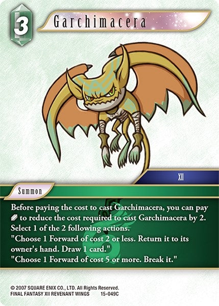 Image for Garchimacera (Crystal Dominion) (15-049C) - Final Fantasy TCG