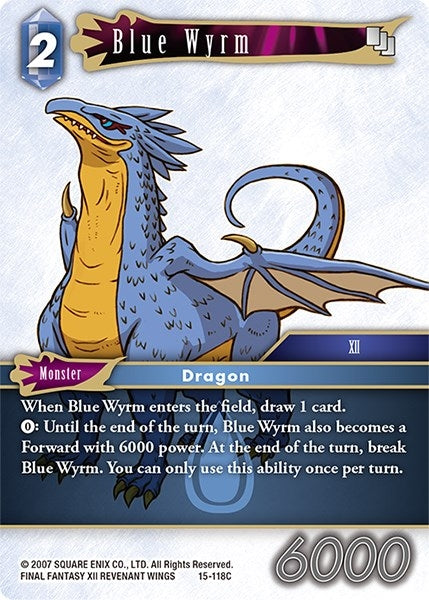 Image for Blue Wyrm (Crystal Dominion) (15-118C) - Final Fantasy TCG