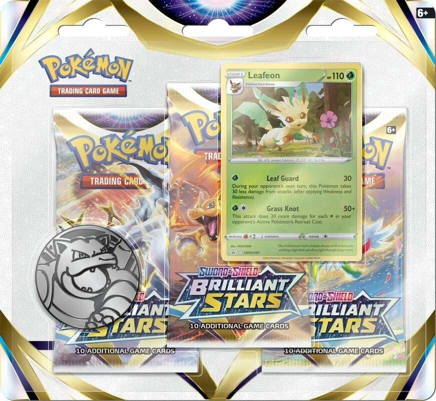 Image for Brilliant Stars 3 Pack Blister [Leafeon] - Pokemon