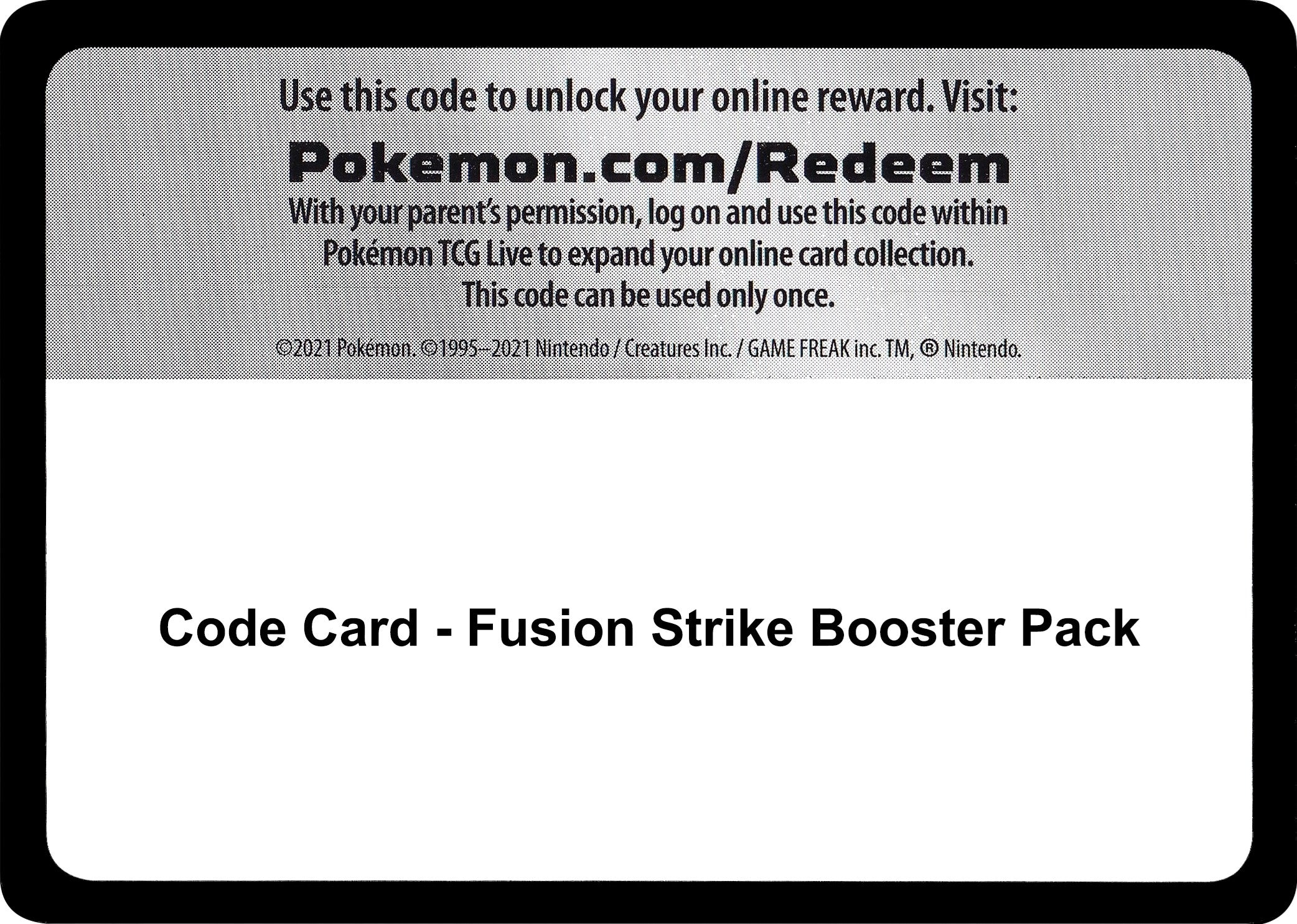Image for Code Card - Fusion Strike Booster Pack - Pokemon