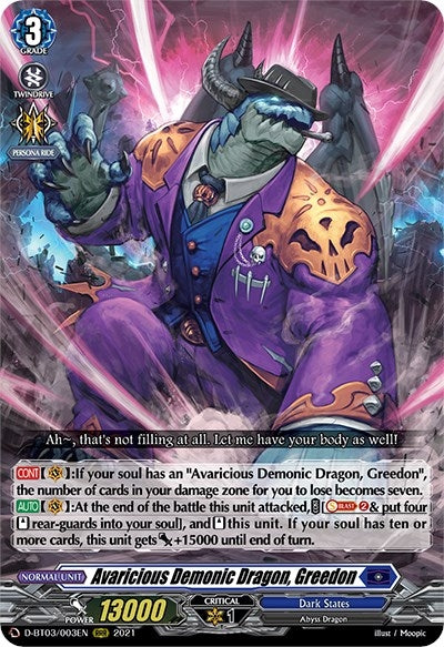 Image for Avaricious Demonic Dragon, Greedon (D-BT03) (3003)