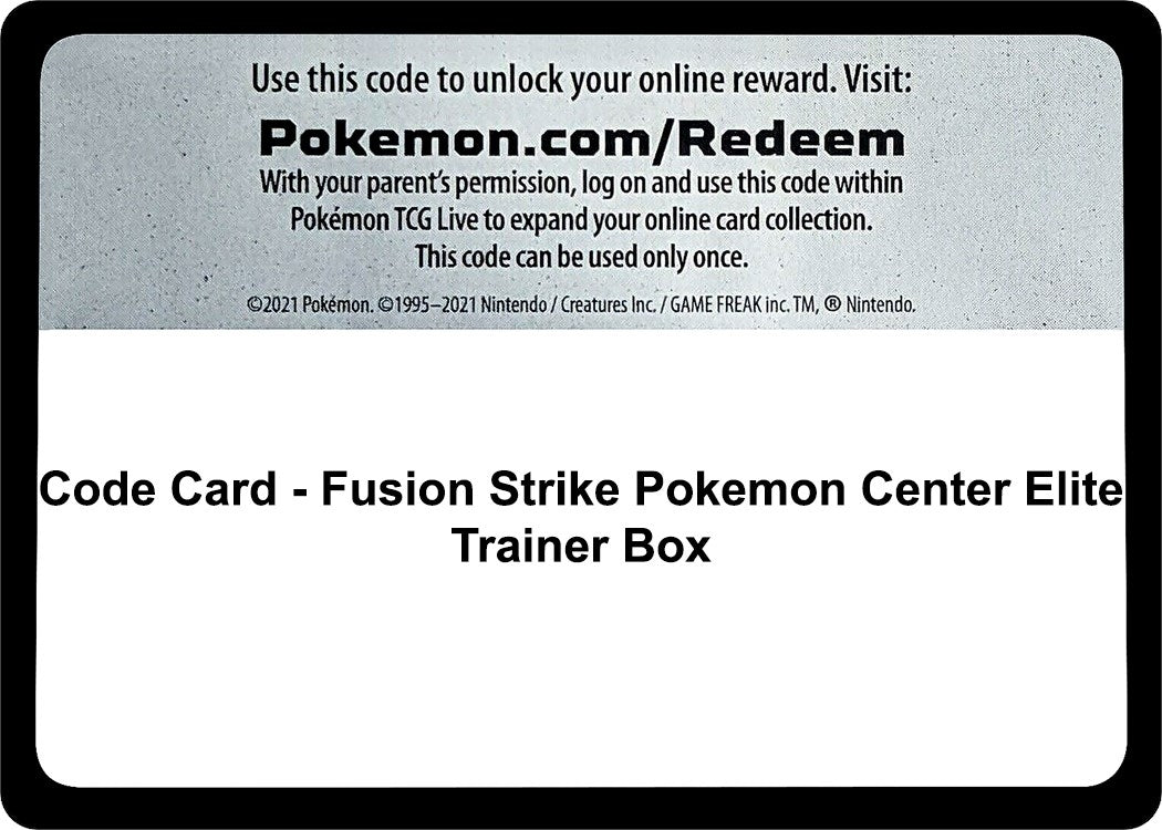 Image for Code Card - Fusion Strike Pokemon Center Elite Trainer Box - Pokemon