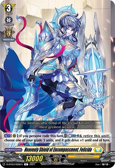 Image for Heavenly Shield of Encompassment, Felicida (D-BT03: Advance of Intertwined Stars) (D-BT03/098EN) - Cardfight Vanguard