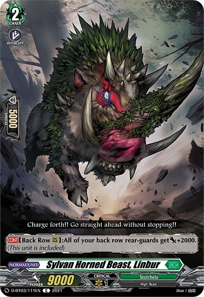 Image for Sylvan Horned Beast, Linbur (D-BT03: Advance of Intertwined Stars) (D-BT03/111EN) - Cardfight Vanguard