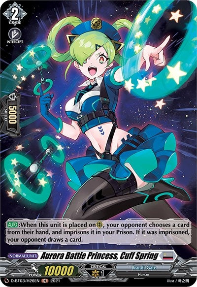 Image for Aurora Battle Princess, Cuff Spring (Holo) (D-BT03: Advance of Intertwined Stars) (D-BT03/H26EN) - Cardfight Vanguard
