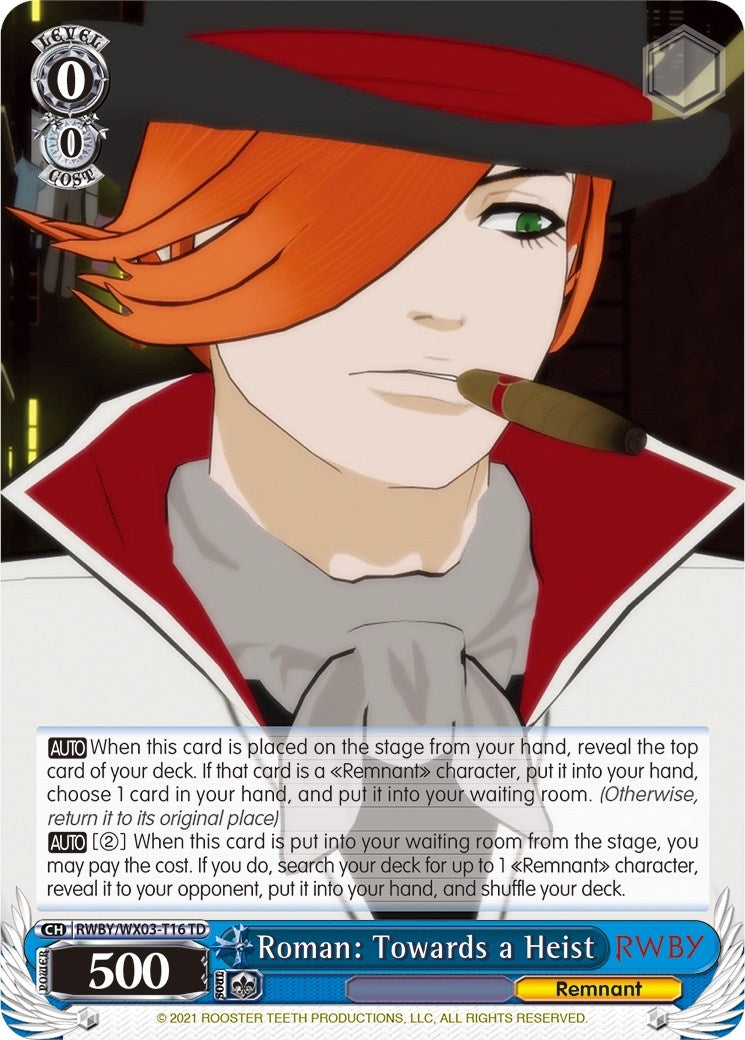 Image for Roman: Towards a Heist (RWBY) (RWBY/WX03-T16 TD) - Weiss Schwarz