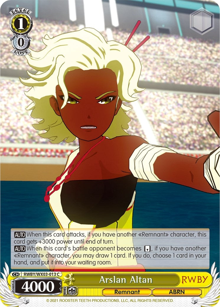 Image for Arslan Altan (RWBY) (RWBY/WX03-013 C) - Weiss Schwarz