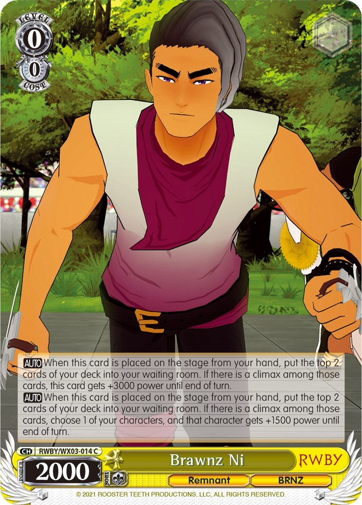 Image for Brawnz Ni (RWBY) (RWBY/WX03-014 C) - Weiss Schwarz
