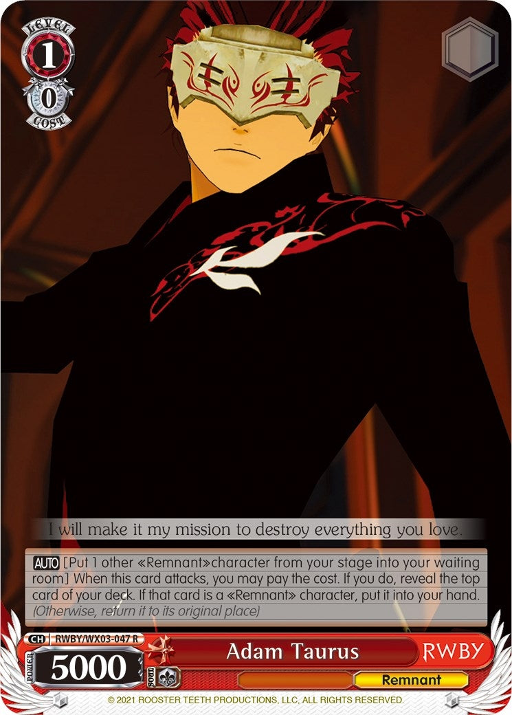 Image for Adam Taurus (RWBY) (RWBY/WX03-047 R) - Weiss Schwarz
