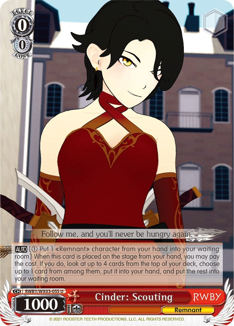 Image for Cinder: Scouting (RWBY) (RWBY/WX03-055 U) - Weiss Schwarz