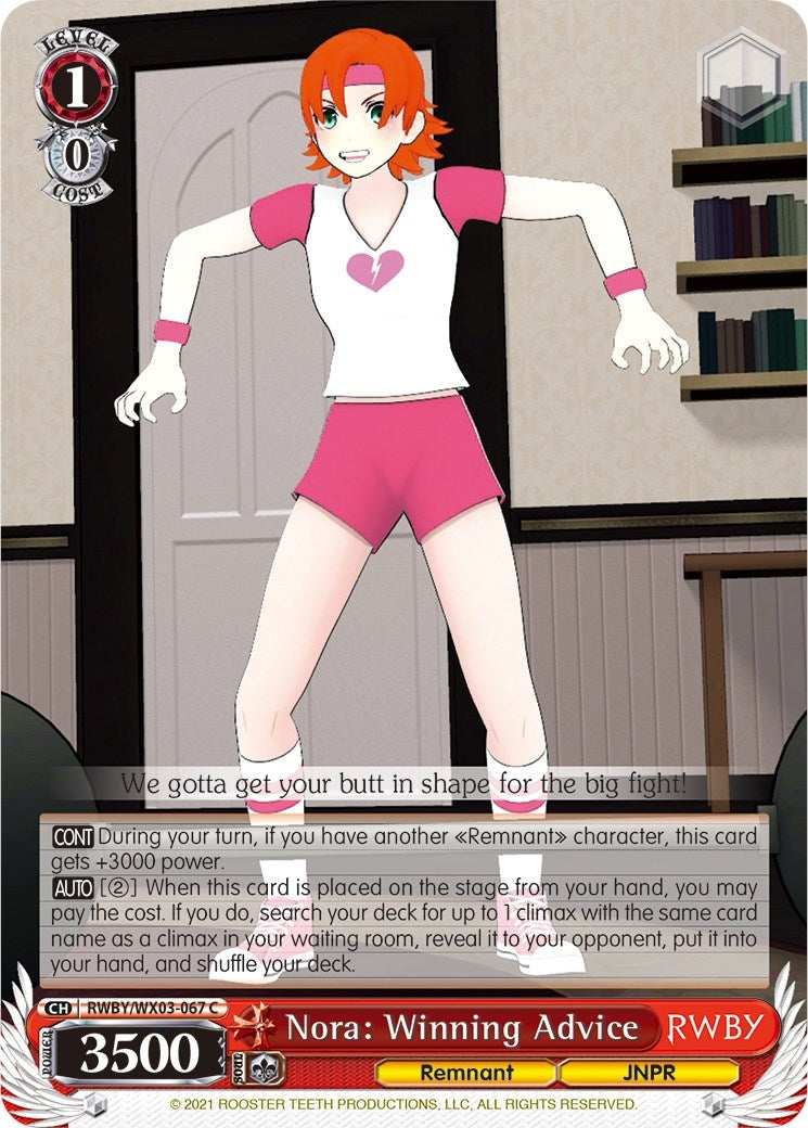 Image for Nora: Winning Advice (RWBY) (RWBY/WX03-067 C) - Weiss Schwarz