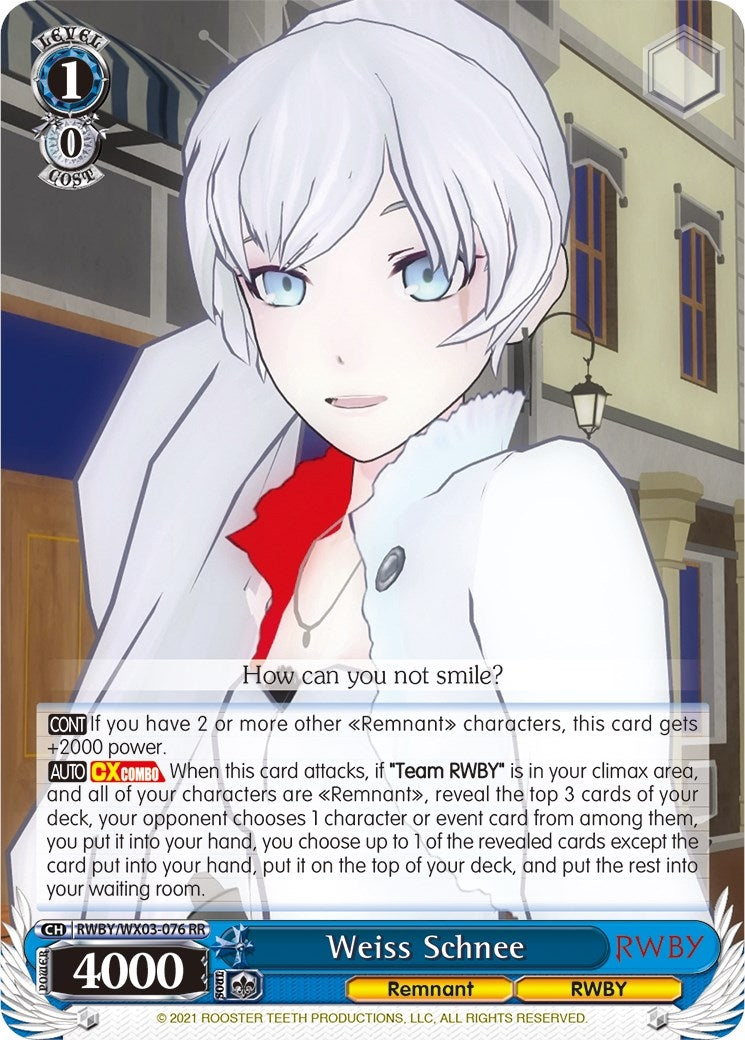 Image for Weiss Schnee (RWBY) (RWBY/WX03-076 RR) - Weiss Schwarz