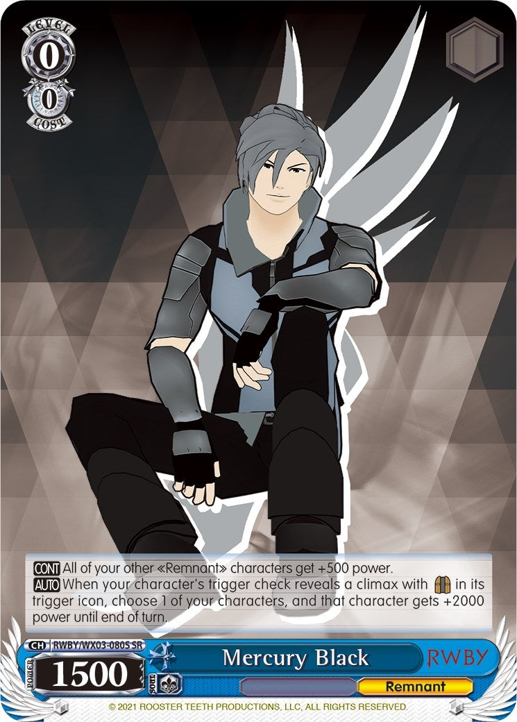 Image for Mercury Black (SR) (RWBY) (RWBY/WX03-080S SR) - Weiss Schwarz