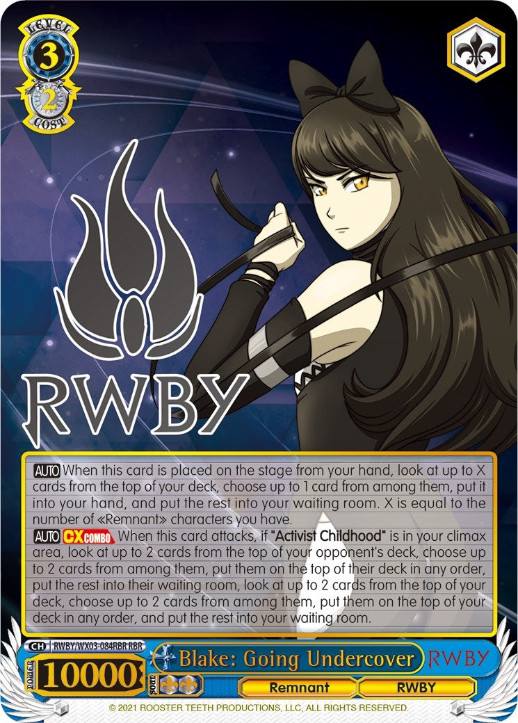Image for Blake: Going Undercover (RBR) (RWBY) (RWBY/WX03-084RBR RBR) - Weiss Schwarz