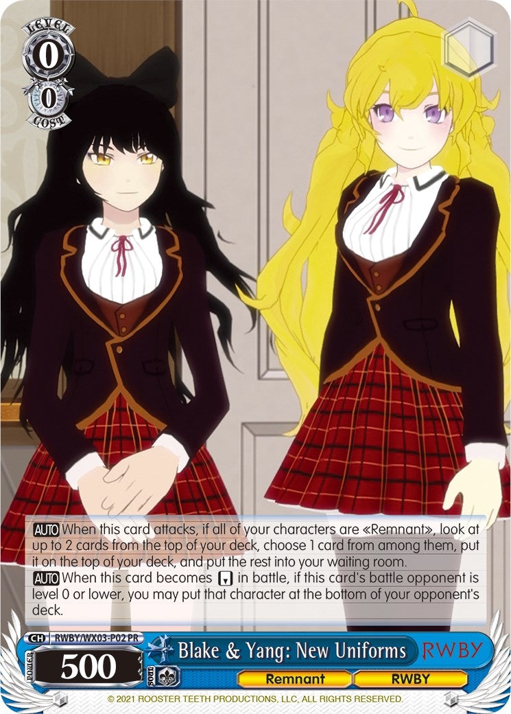 Image for Blake & Yang: New Uniforms (RWBY) (RWBY/WX03-P02 PR) - Weiss Schwarz