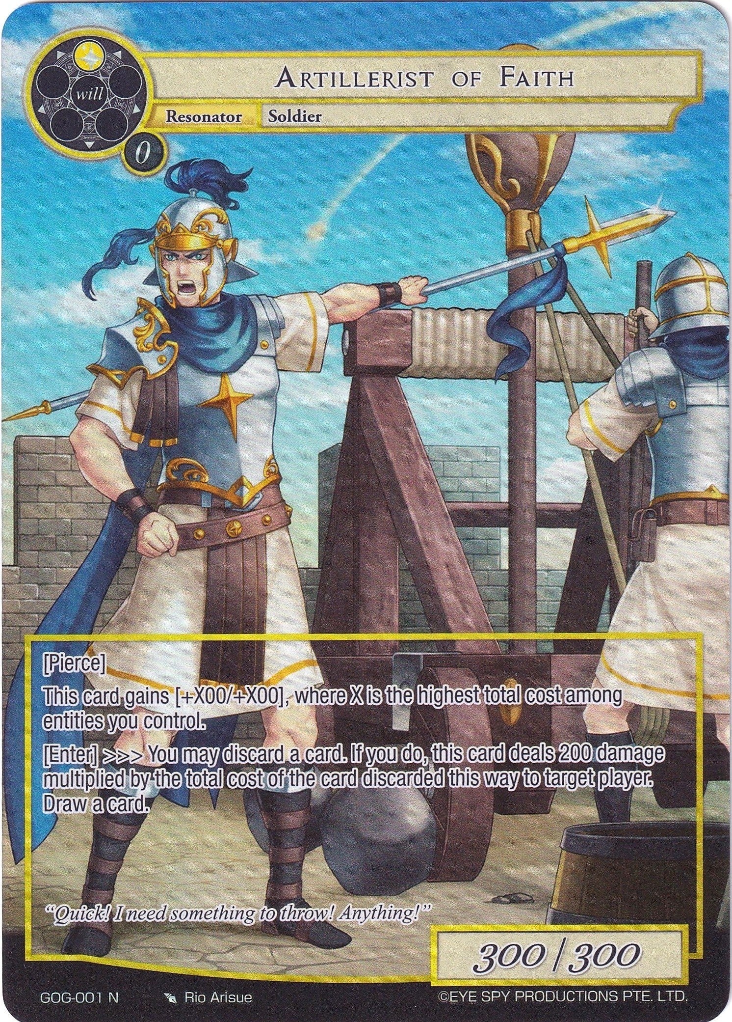 Image for Artillerist of Faith (Full Art) (Game of Gods) (GOG-001) - Force of Will