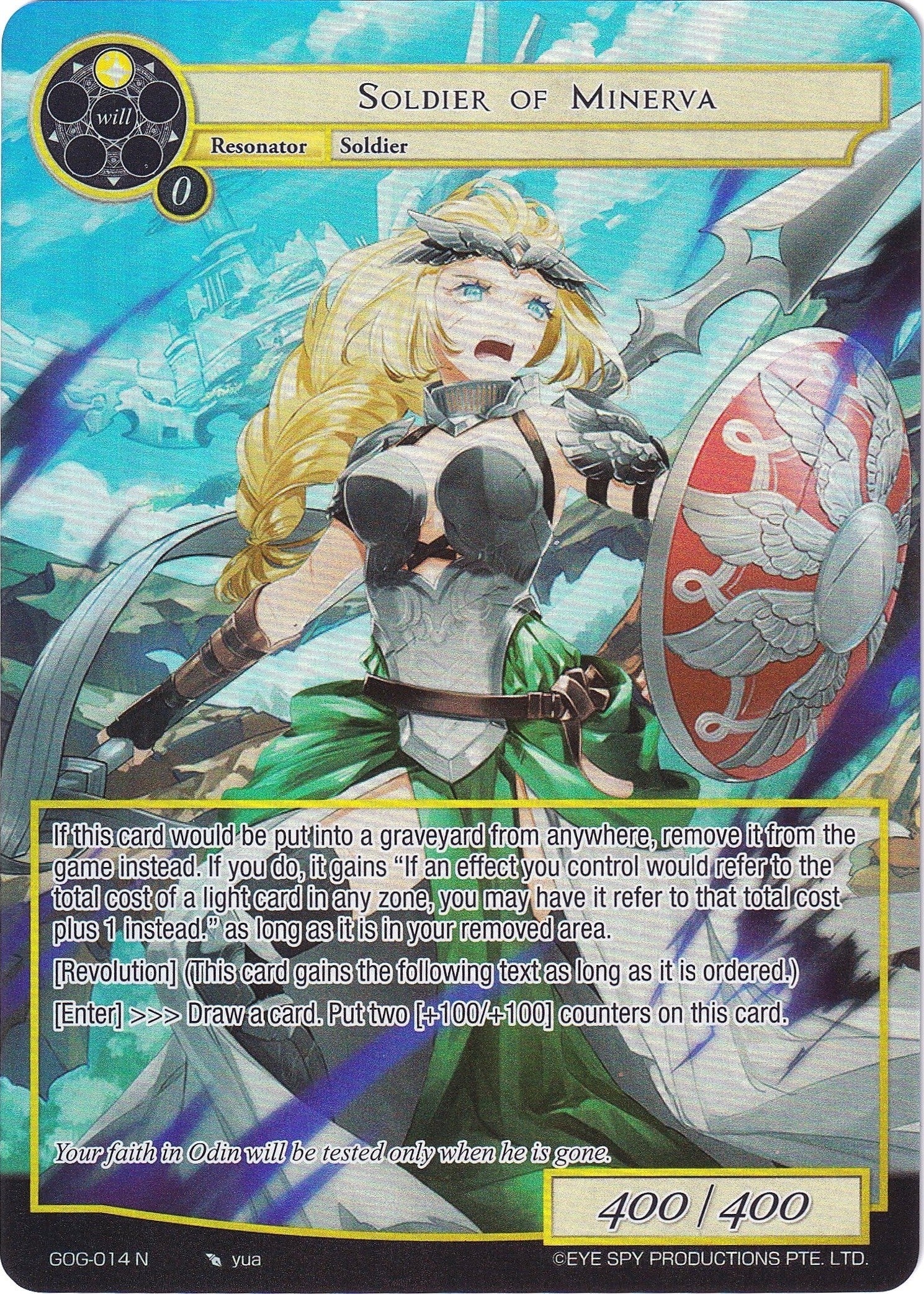 Image for Soldier of Minerva (Full Art) (Game of Gods) (GOG-014) - Force of Will