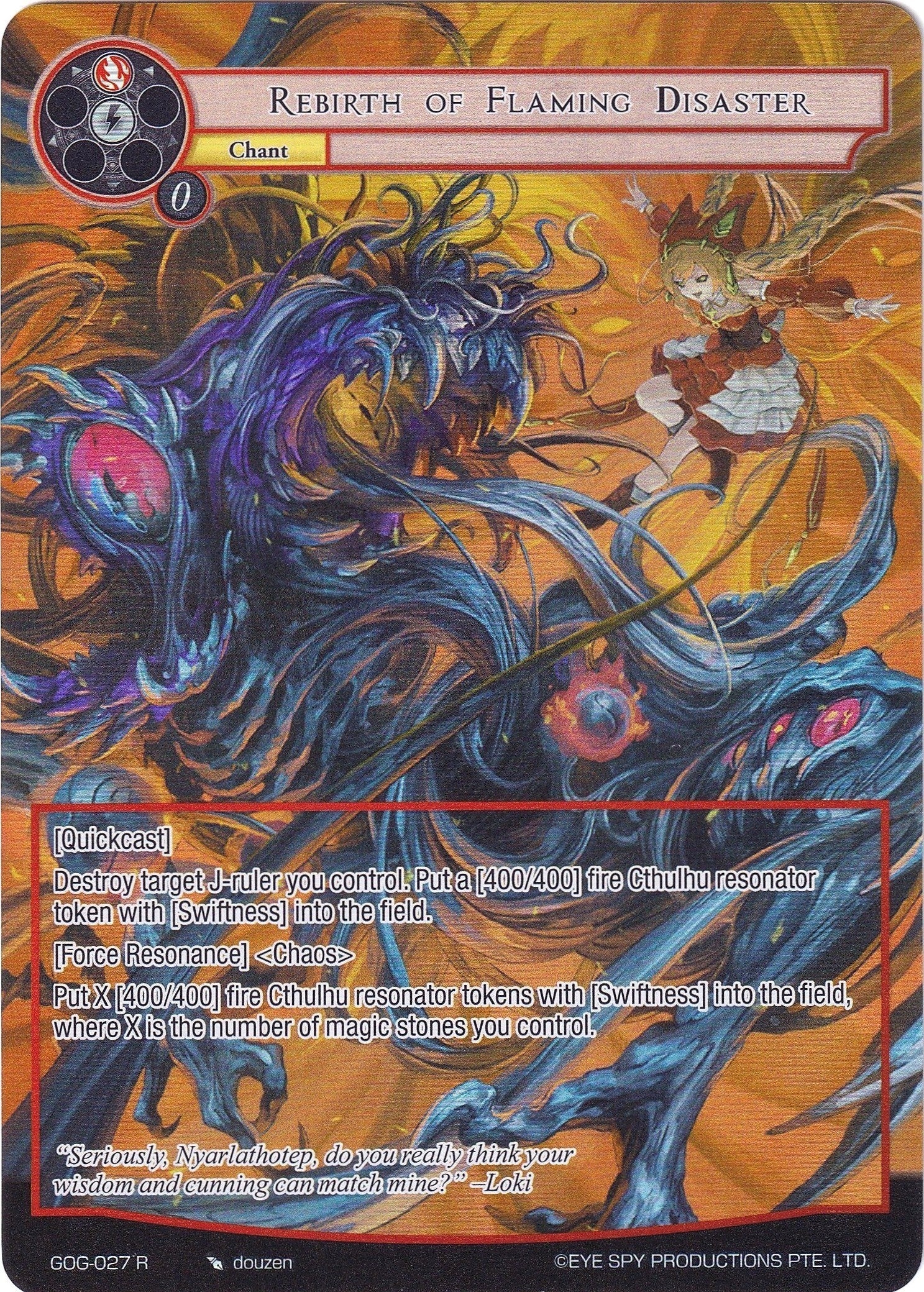 Image for Rebirth of Flaming Disaster (Full Art) (Game of Gods) (GOG-027) - Force of Will