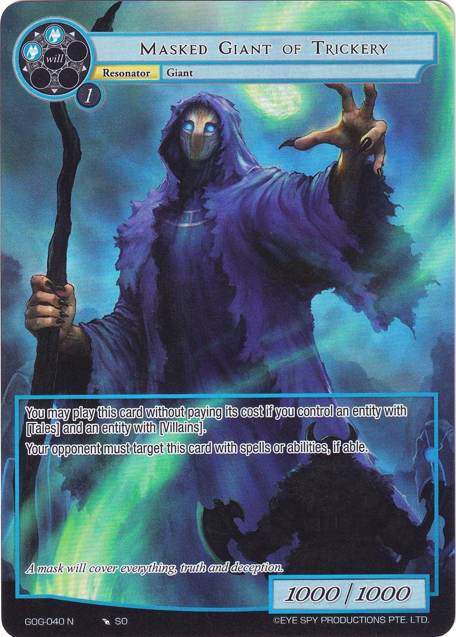 Image for Masked Giant of Trickery (Full Art) (Game of Gods) (GOG-040) - Force of Will