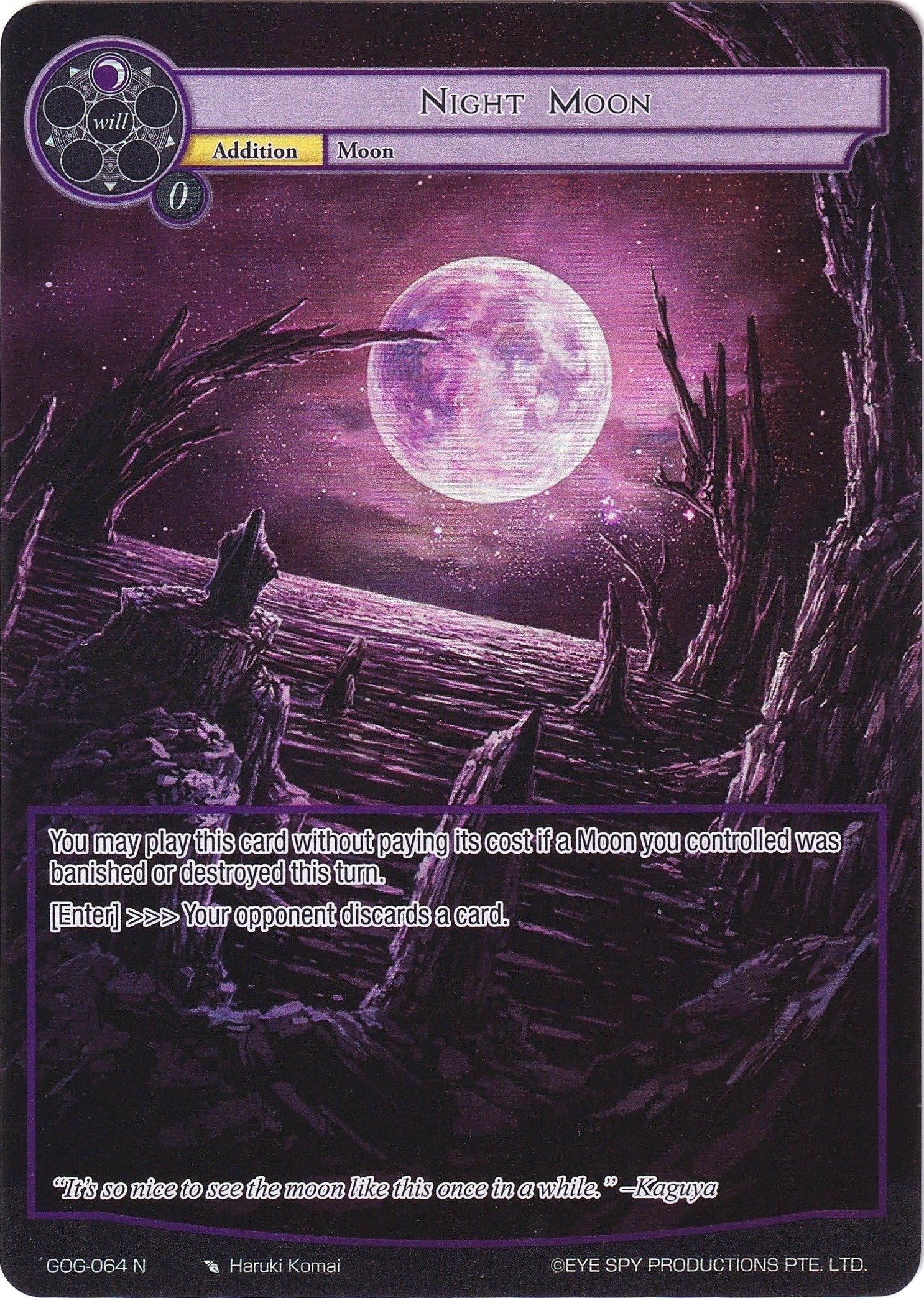 Image for Night Moon (Full Art) (Game of Gods) (GOG-064) - Force of Will
