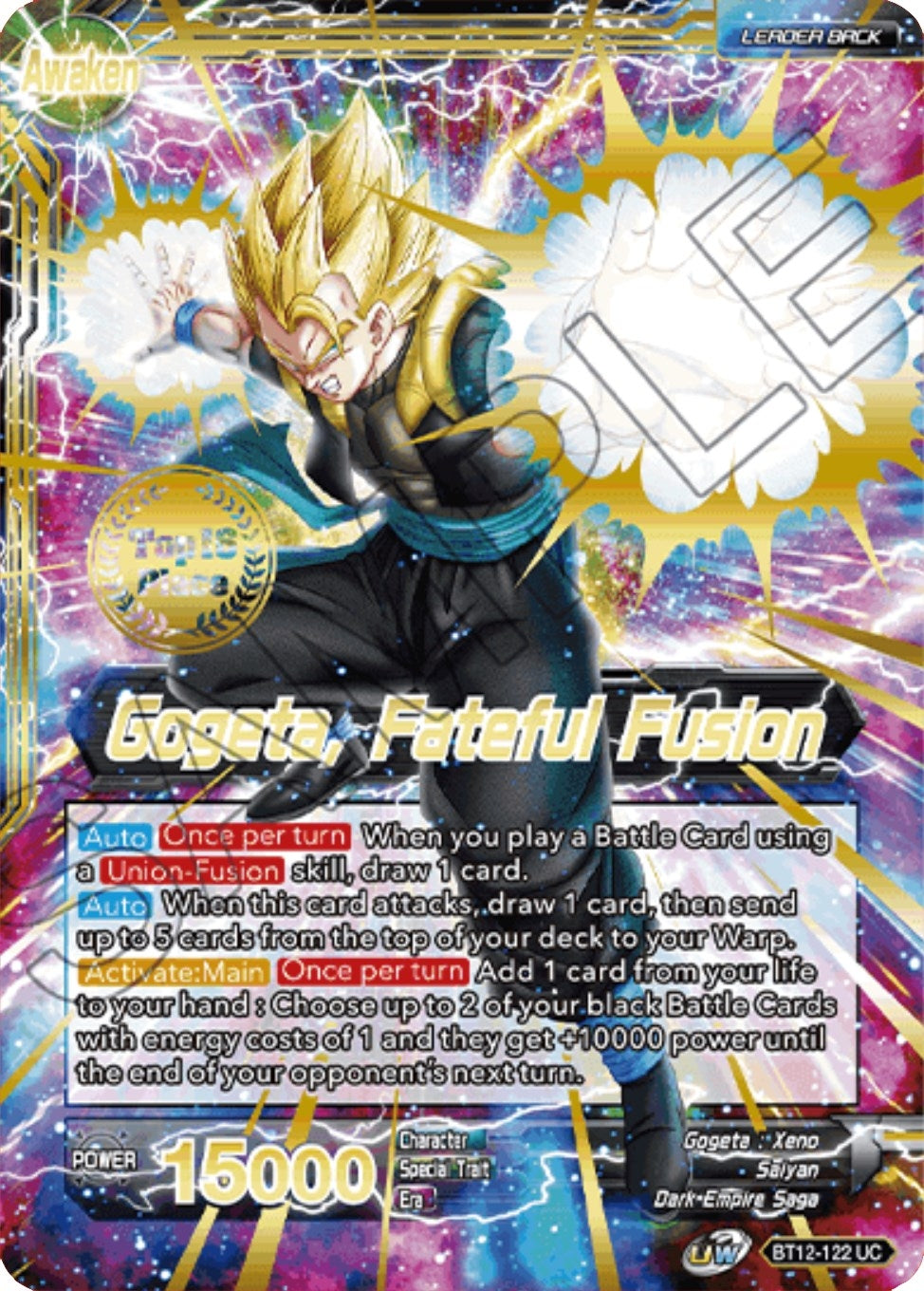Image for Son Goku & Vegeta // Gogeta, Fateful Fusion (2021 Championship Top 16) (Tournament Promotion Cards) (BT12-122) - Dragon Ball Super: Masters