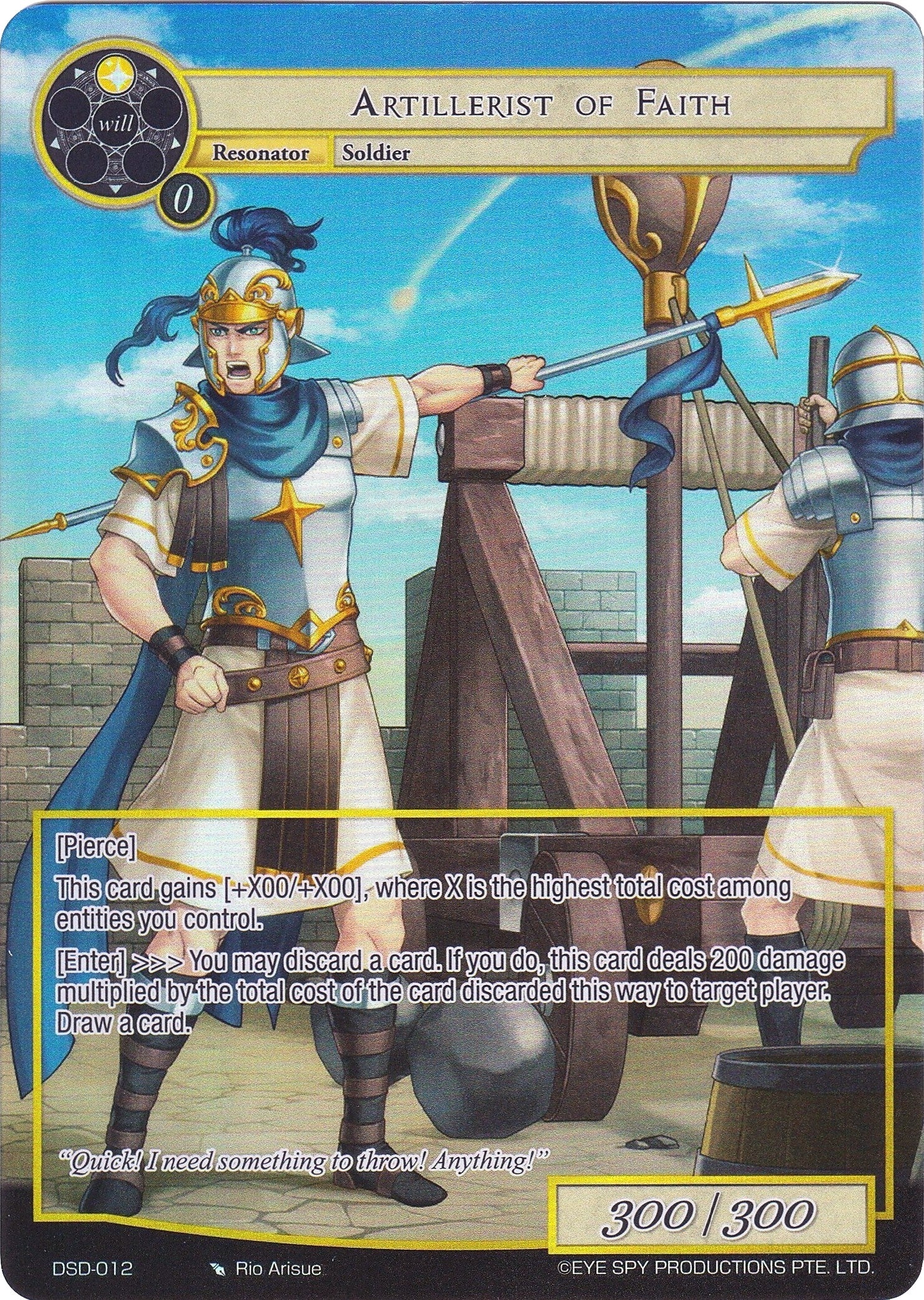 Image for Artillerist of Faith (Full Art) (Starter Deck: Villains) (DSD-012) - Force of Will