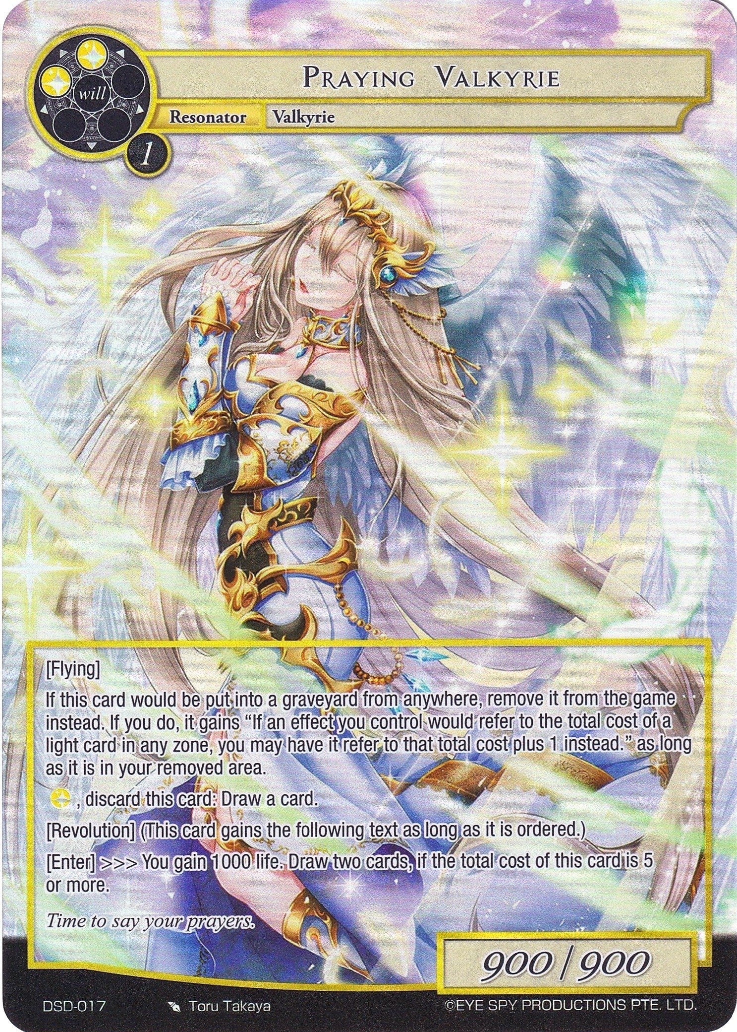 Image for Praying Valkyrie (Full Art) (Starter Deck: Villains) (DSD-017) - Force of Will