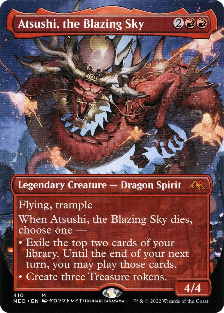 Image for Atsushi, the Blazing Sky (Borderless) (Kamigawa: Neon Dynasty) (410) - Magic: The Gathering