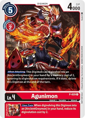 Image for Agunimon - P-029 (RPC) (P-029 P) - Digimon Card Game
