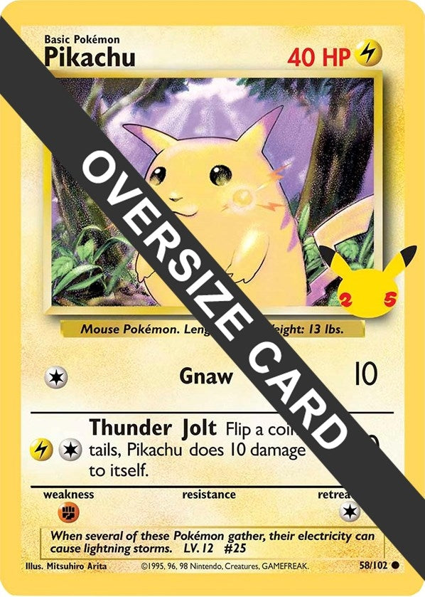 Image for Pikachu - 58/102 (25th Anniversary) (Jumbo Cards) (58/102) - Pokemon