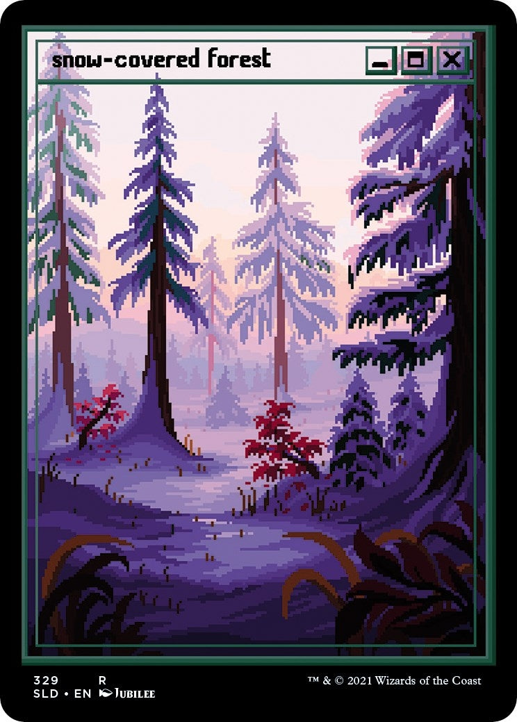 Image for Snow-Covered Forest (PixelSnowLands.jpg) (Secret Lair Drop Series) (329) - Magic: The Gathering