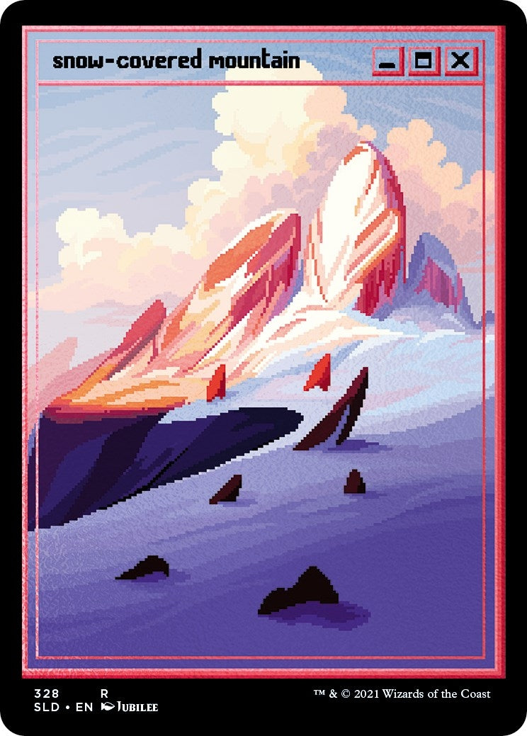 Image for Snow-Covered Mountain (PixelSnowLands.jpg) (Foil Etched) (Secret Lair Drop Series) (328) - Magic: The Gathering