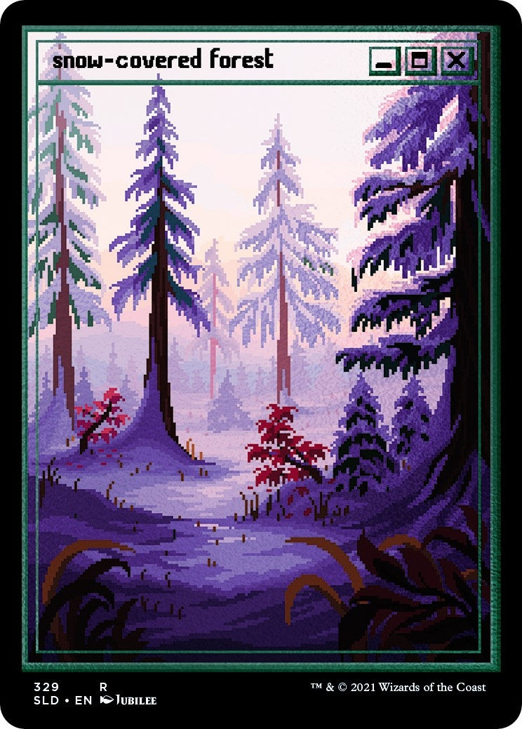 Image for Snow-Covered Forest (PixelSnowLands.jpg) (Foil Etched) (Secret Lair Drop Series) (329) - Magic: The Gathering