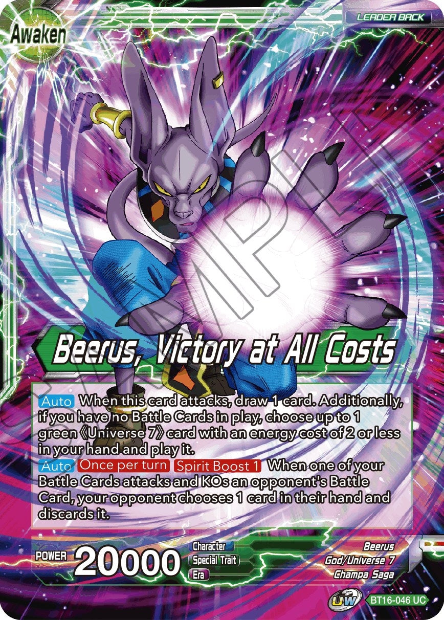 Image for Beerus // Beerus, Victory at All Costs (Realm of the Gods) (BT16-046) - Dragon Ball Super: Masters