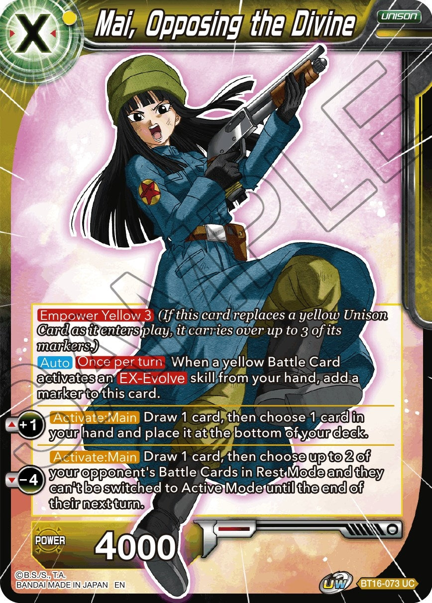 Image for Mai, Opposing the Divine (Realm of the Gods) (BT16-073) - Dragon Ball Super: Masters
