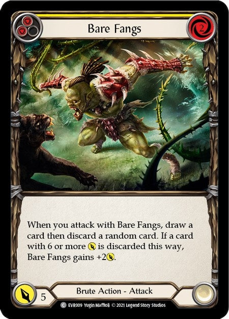 Image for Bare Fangs (Yellow) (Everfest) (EVR009) - Flesh and Blood TCG