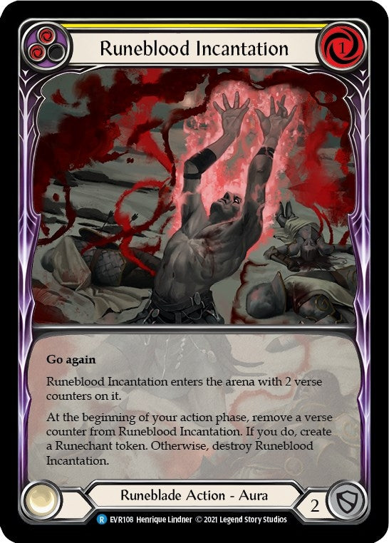 Image for Runeblood Incantation (Yellow) (Extended Art) (Everfest) (EVR108) - Flesh and Blood TCG