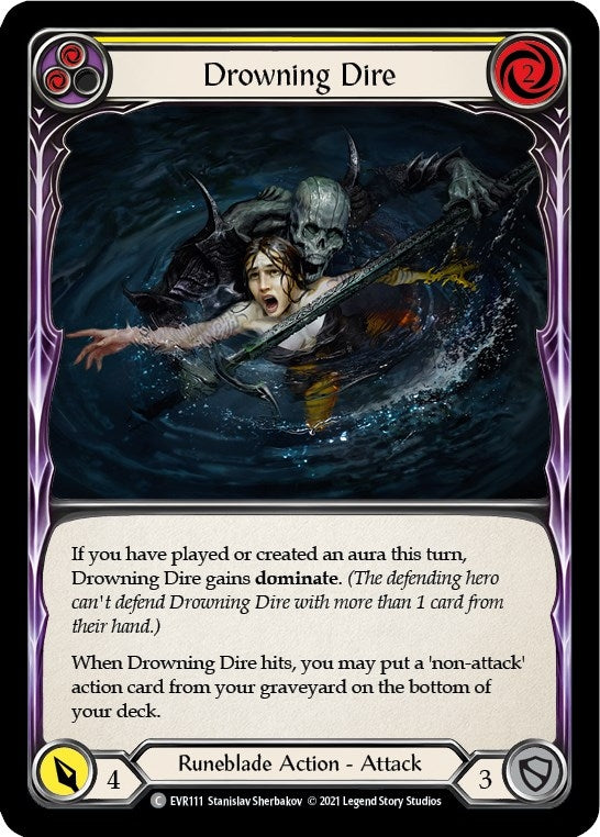 Image for Drowning Dire (Yellow) (Everfest) (EVR111) - Flesh and Blood TCG