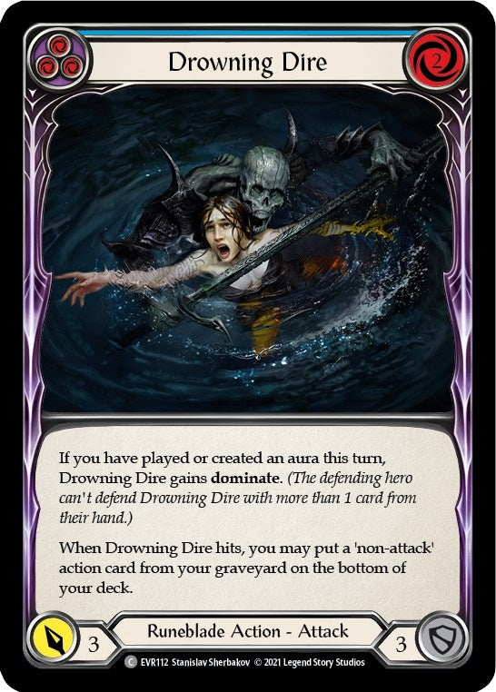 Image for Drowning Dire (Blue) (Everfest) (EVR112) - Flesh and Blood TCG