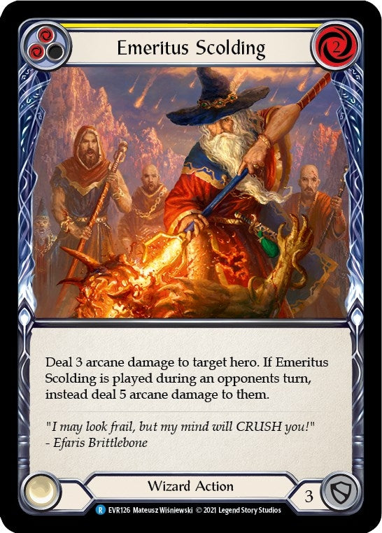 Image for Emeritus Scolding (Yellow) (Everfest) (EVR126) - Flesh and Blood TCG