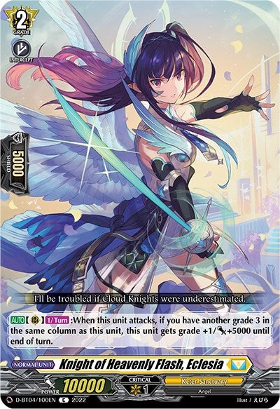 Image for Knight of Heavenly Flash, Eclesia (D-BT04: Awakening of Chakrabarthi) (D-BT04/100EN) - Cardfight Vanguard